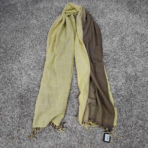 NEW UGG Merino Wool Scarf Tie Dye Two Tone Lemon And Brown Lightweight